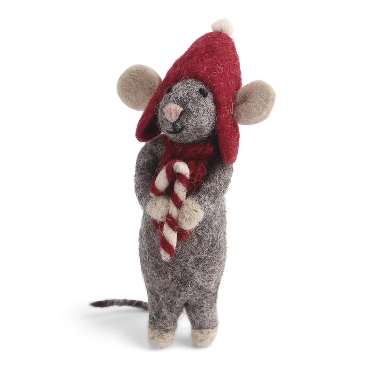 Gry & Sif Weihnachtsmaus „graue Maus / Zuckerstange“ 10cm