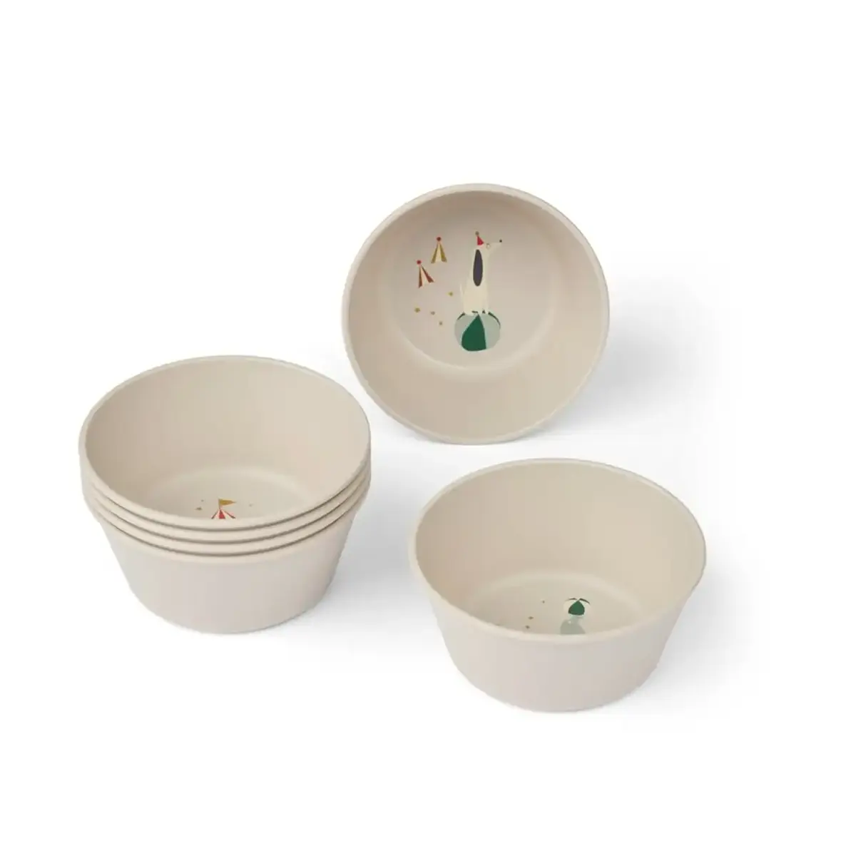 Liewood Kinder-Schüssel Cees „Circus / Sandy“ aus PET, 6er-Set