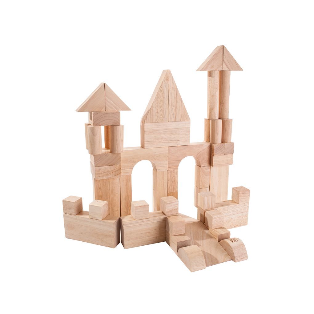 PlanToys Bauklötze-Set „natur“, 50-teilig aus Holz – Bild 5