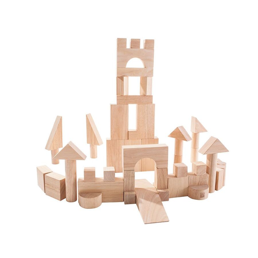PlanToys Bauklötze-Set „natur“, 50-teilig aus Holz – Bild 2
