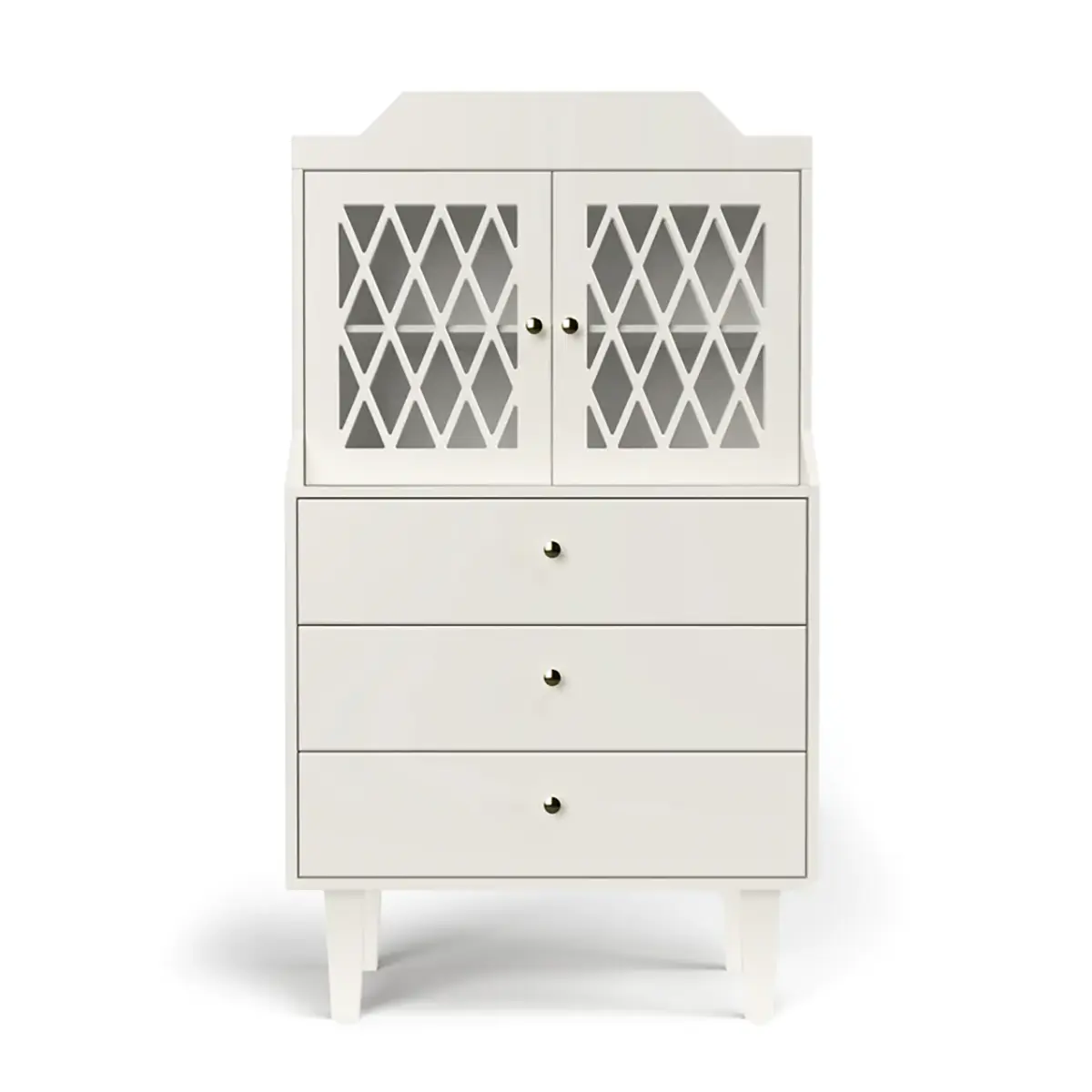Cam Cam französischer Vitrinenschrank Harlekin „Light Sand“, FSC-Mix, 135x77x38cm