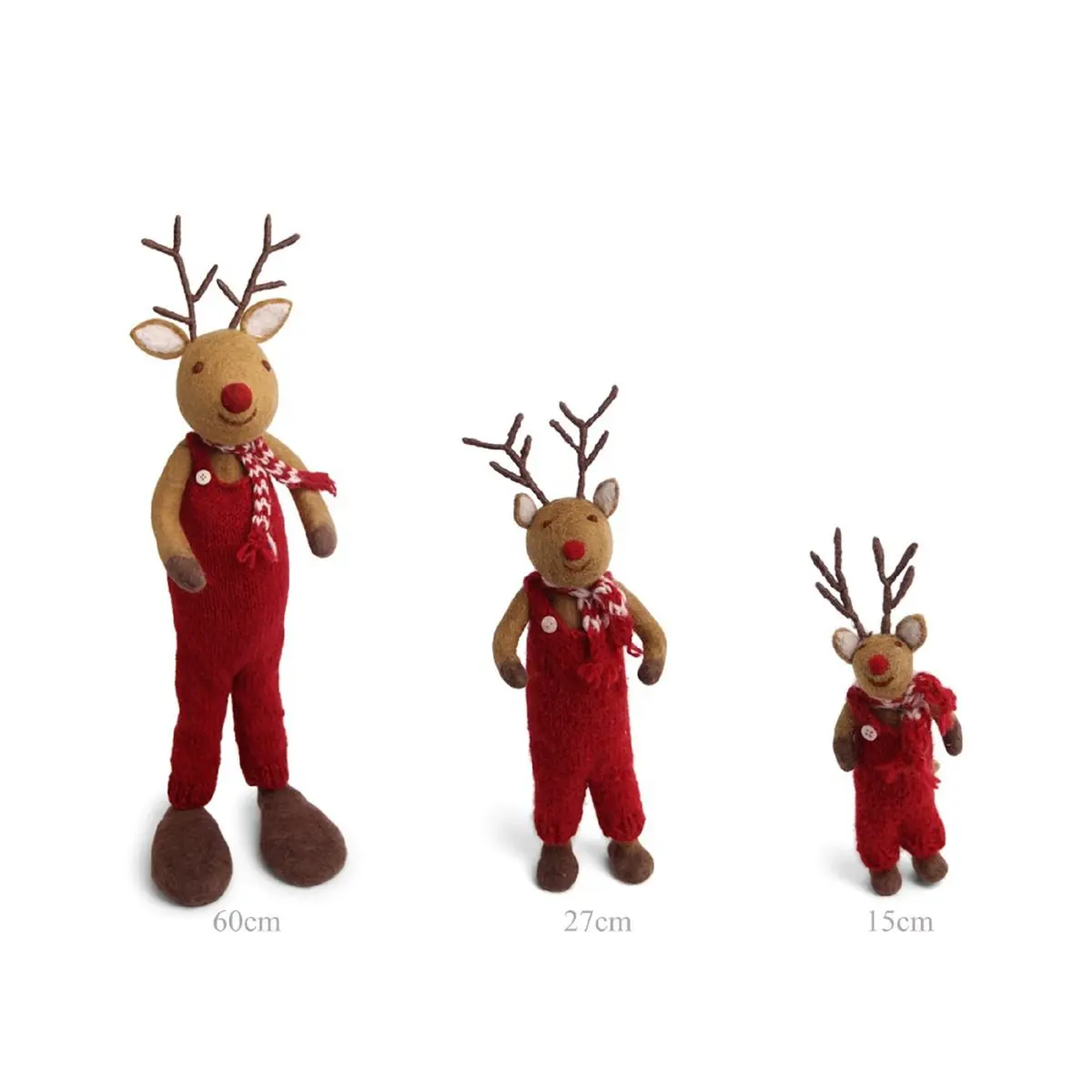 Gry & Sif Rentier „braun / Rudolf mit roter Nase“ 15cm