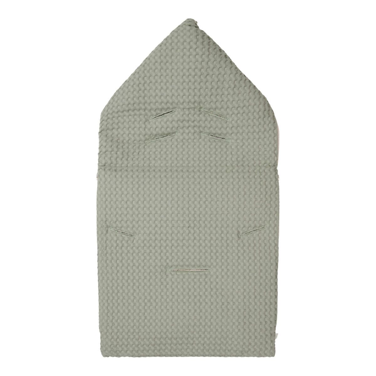 koeka Fußsack Oslo „shadow green : soft sand“ für 3-Punktgurt Rückseite