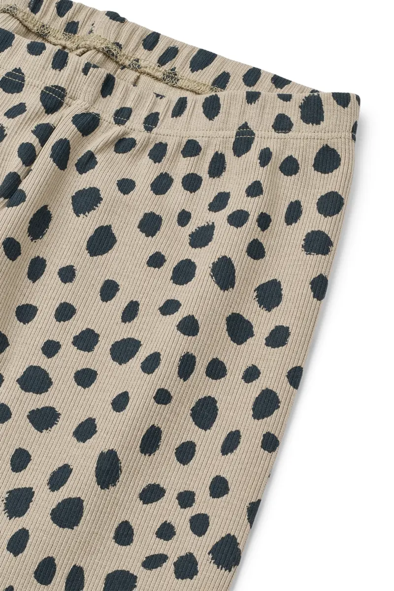 Liewood Rippstrick-Leggings Marien „Leo spots / Nebelgrau“