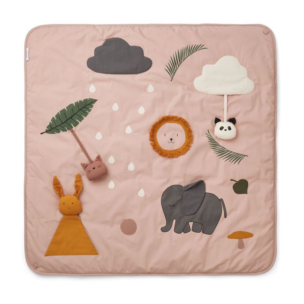Liewood Activity-Decke Glenn rose, Bio-Baumwolle, 120x120cm