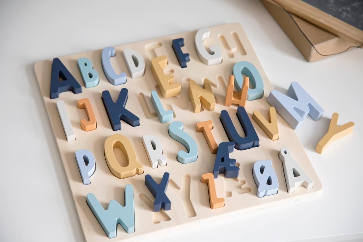 Sebra ABC-Puzzle aus Holz „Denim Blue“ Mood