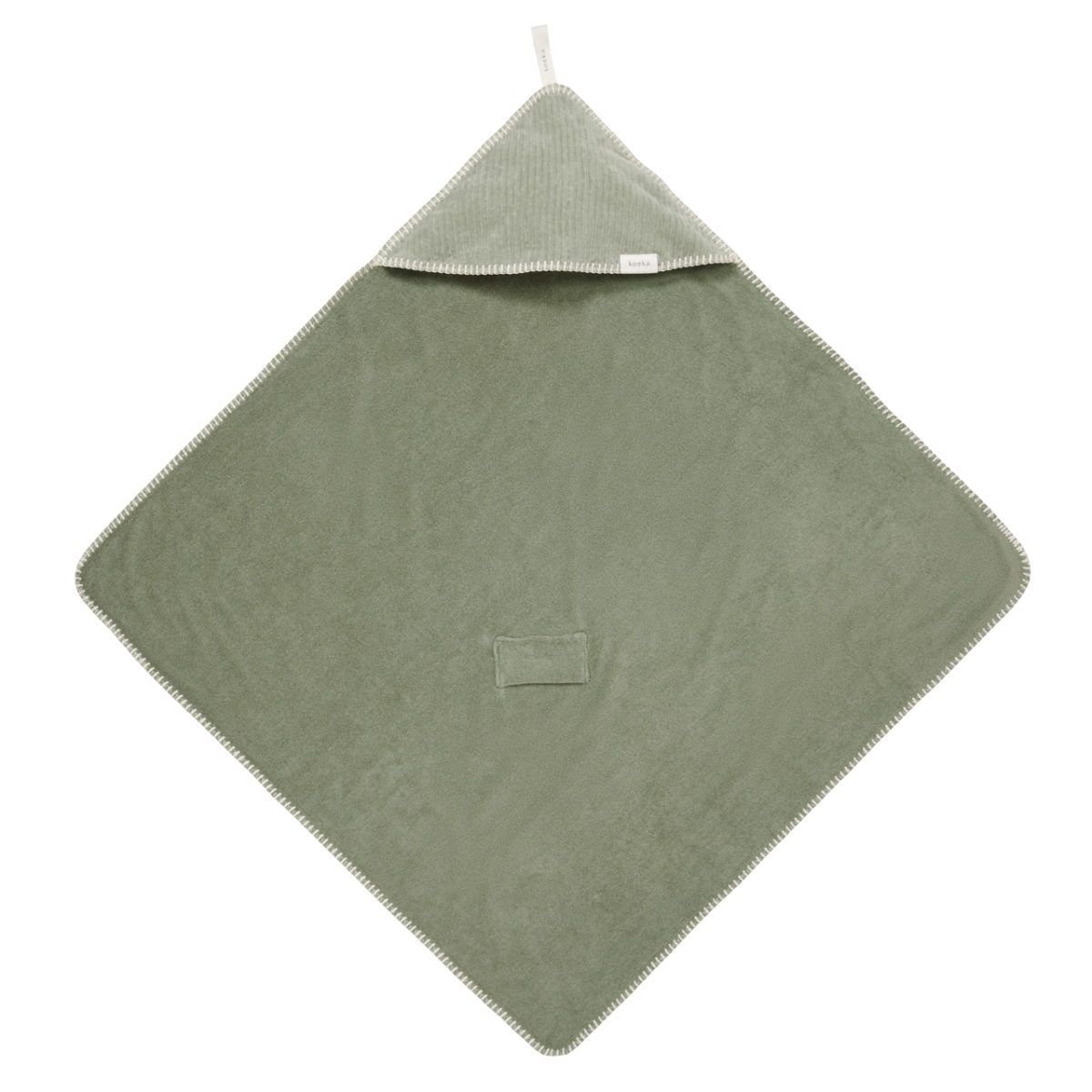 koeka Kapuzenhandtuch : Wickeltuch Vik, Stretch Frottee, shadow green, 100x100cm 02