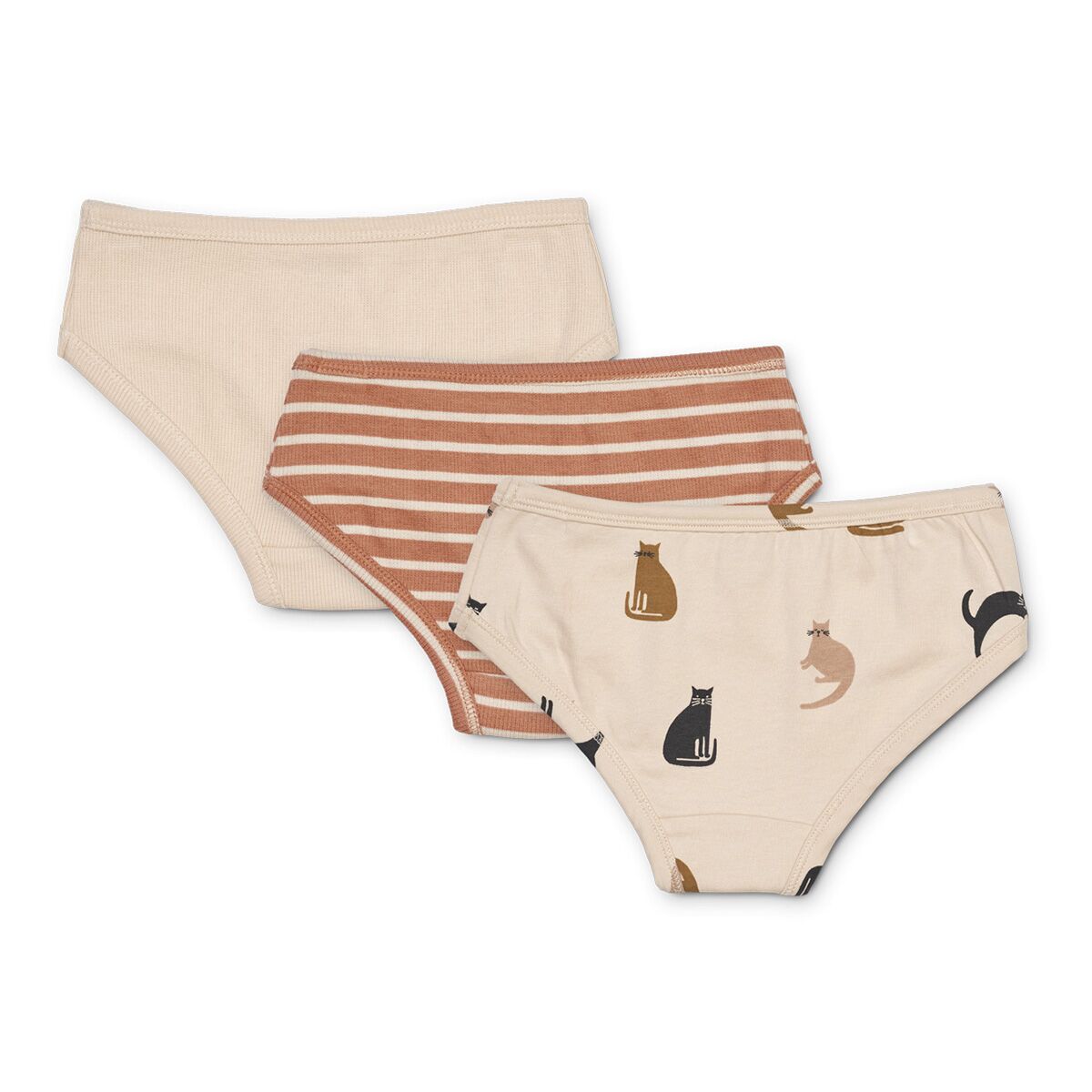 Liewood Kinder-Unterhosen Nanette „Miauw / Apple blossom mix“, 3er-Set, 2-11 Jahre