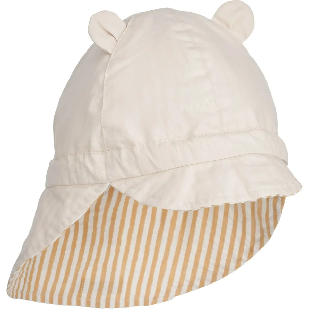 Liewood Wende-Sonnenhut Gorm „ Yellow mellow / creme de la creme“, Leinen