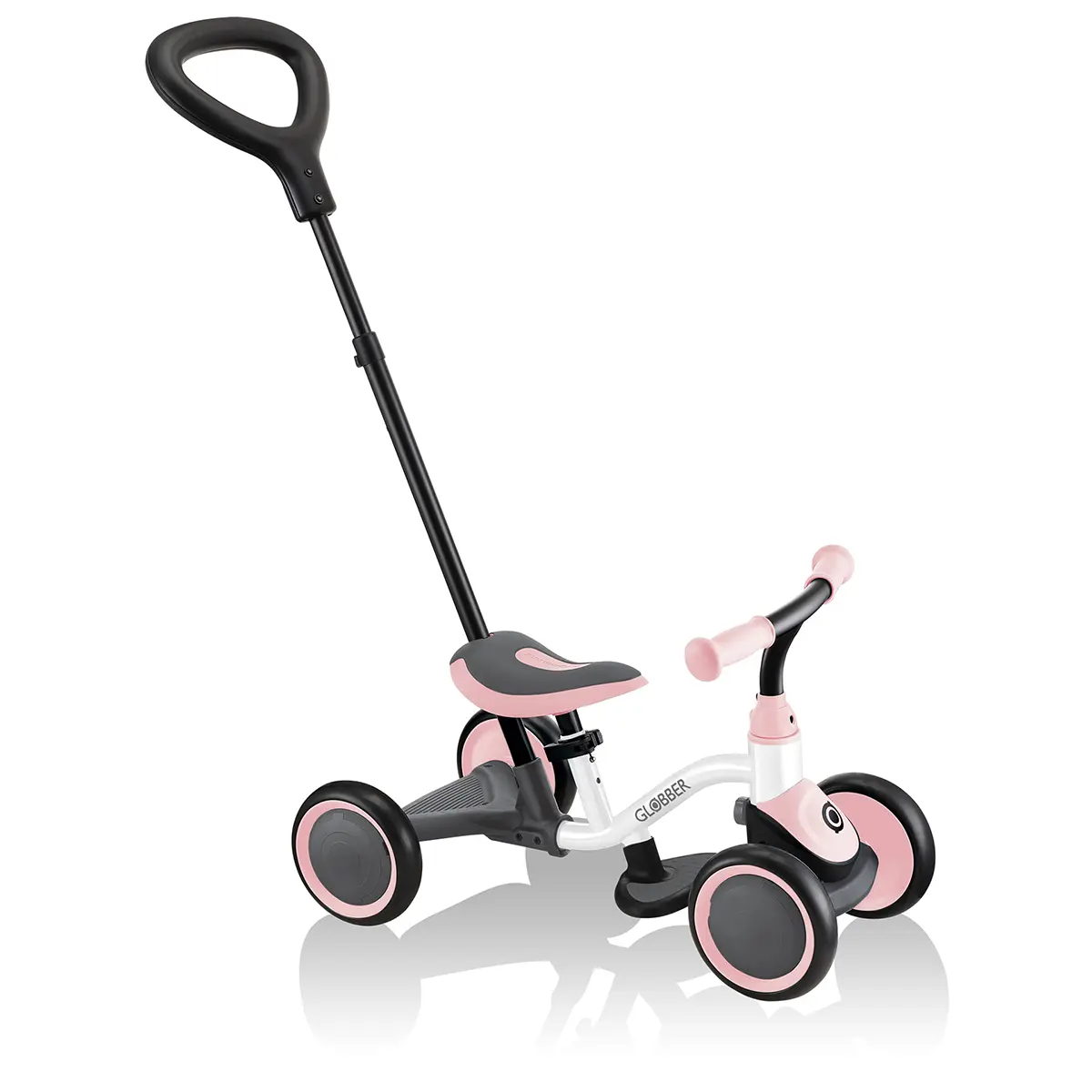 Globber Learning Bike 3-in-1 – weiß-pastellrosa, Lernrad, 1-3 Jahre