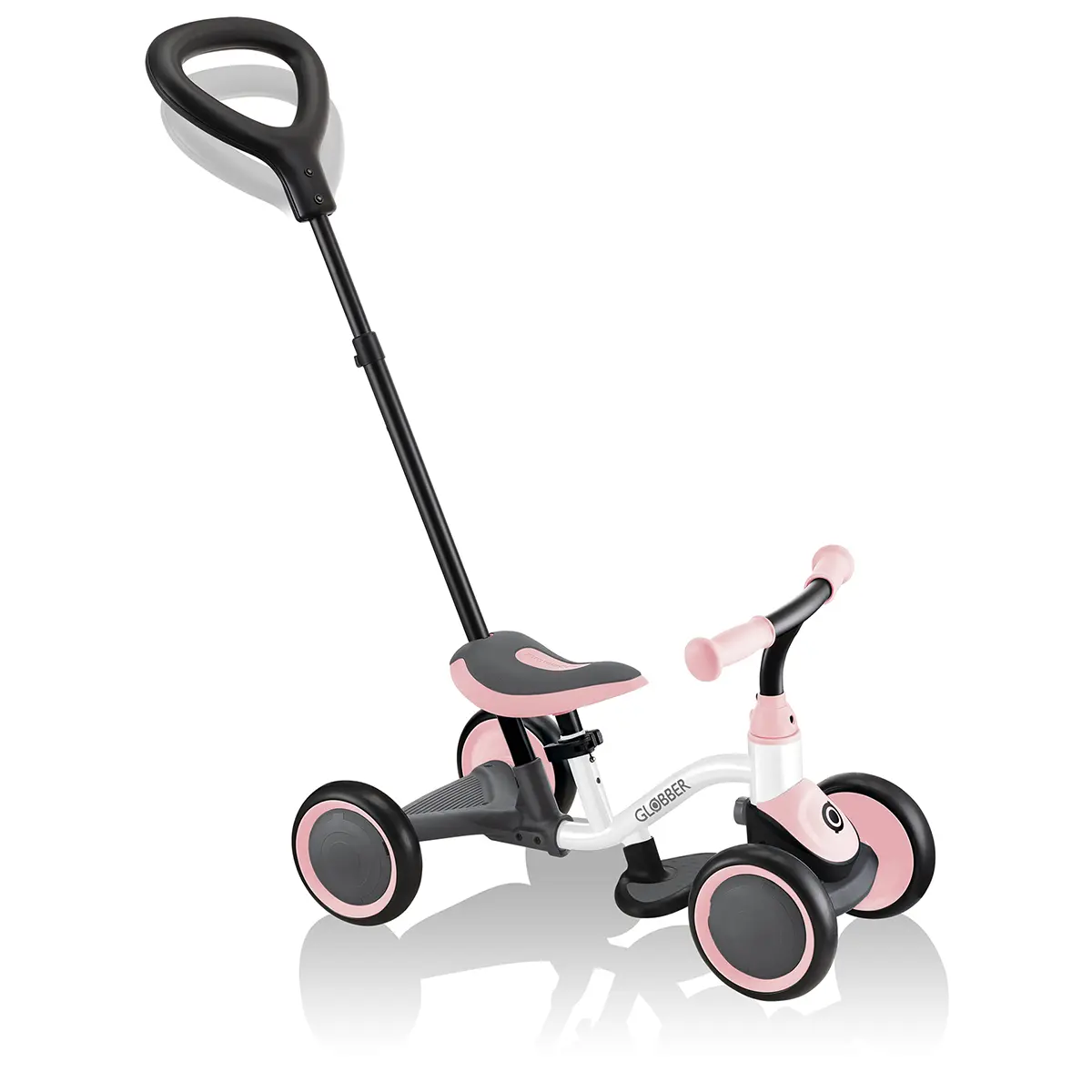 Globber Learning Bike 3-in-1 – weiß-pastellrosa, Lernrad, 1-3 Jahre