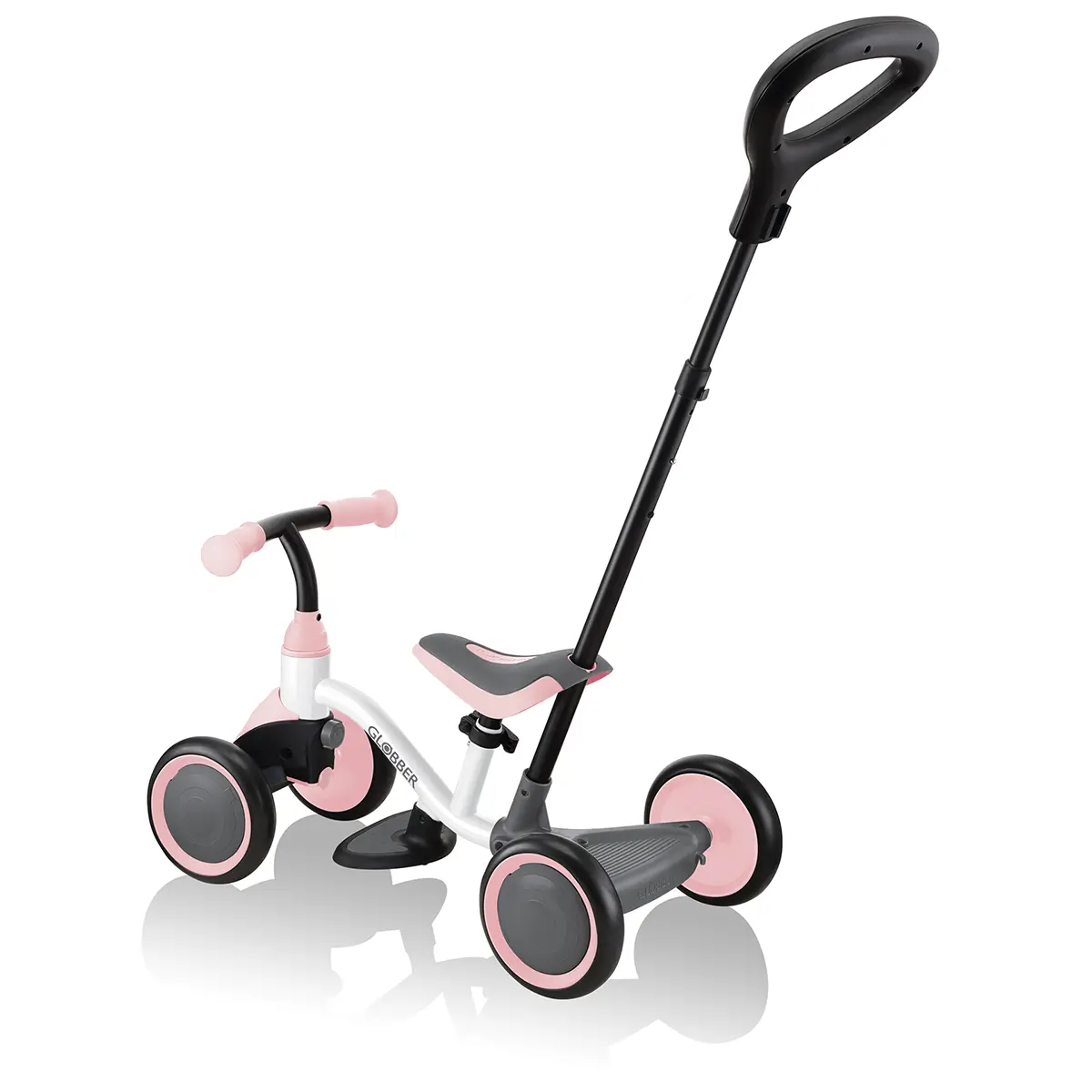 Globber Learning Bike 3-in-1 – weiß-pastellrosa, Lernrad, 1-3 Jahre