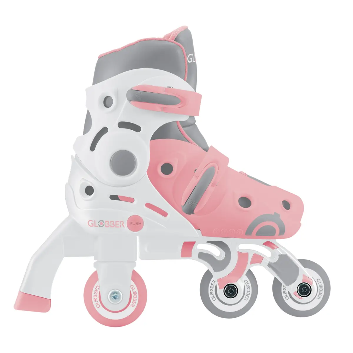 Globber Learning Inline Skate 2-in-1 pastellrosa, Gr. 26-29 – Bild 2